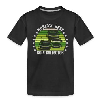 Münzsammler Lustige Münzen sammeln Numismatik - Kinder Premium Bio T-Shirt - Schwarz - Vorne