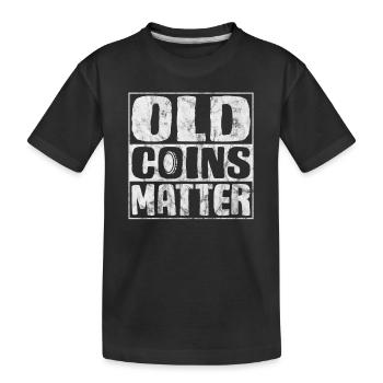 Münzsammler Lustige Münzen sammeln Numismatik - Kinder Premium Bio T-Shirt - Schwarz - Vorne