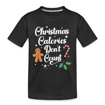 Les calories de Noël ne comptent pas - T-shirt bio Premium Enfant - noir - Devant