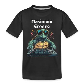 Maximum Groove - Tortue DJ cool - T-shirt bio Premium Enfant - noir - Devant
