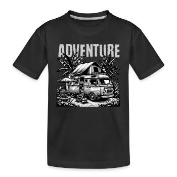 Fourgon d’aventure dans le style jungle - T-shirt bio Premium Enfant - noir - Devant