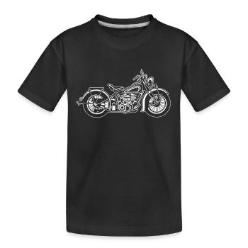 Chopper / Bobber Motorrad 03_weiß - Kinder Premium Bio T-Shirt - Schwarz - Vorne