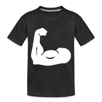 Icône d’haltère musculaire - T-shirt bio Premium Enfant - noir - Devant