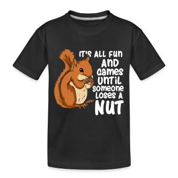 Eichhörnchen Écureuil Tout Le Plaisir Et Les Jeux - T-shirt bio Premium Enfant - noir - Devant
