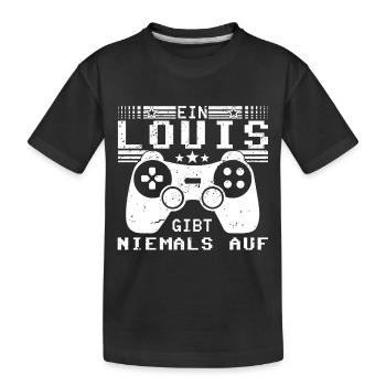 Louis Gaming Konsole PC Gamer Geschenk - Kinder Premium Bio T-Shirt - Schwarz - Vorne