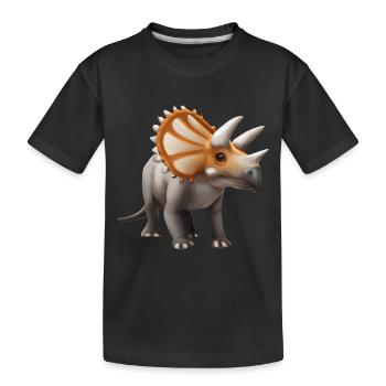 Triceratops Dinosaurier Illustration - Kinder Premium Bio T-Shirt - Schwarz - Vorne