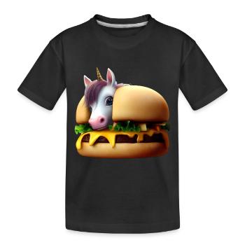 Licorne Cheeseburger - T-shirt bio Premium Enfant - noir - Devant
