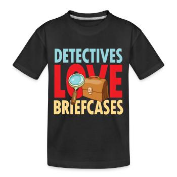 Detectives Love Briefcases - Kinder Premium Bio T-Shirt - Schwarz - Vorne