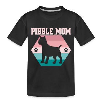 Pibble Mom Retro VIntage Pittie Pitbull Terrier - Kids' Premium Organic T-Shirt - black - Front