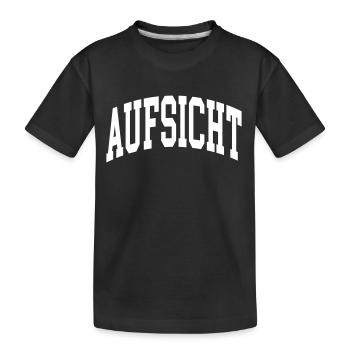 Aufsicht - Kinder Premium Bio T-Shirt - Schwarz - Vorne