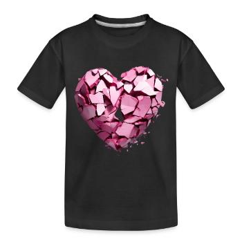 Valentinstag Herz Liebe Liebesbeweis Gefühle - Kinder Premium Bio T-Shirt - Schwarz - Vorne