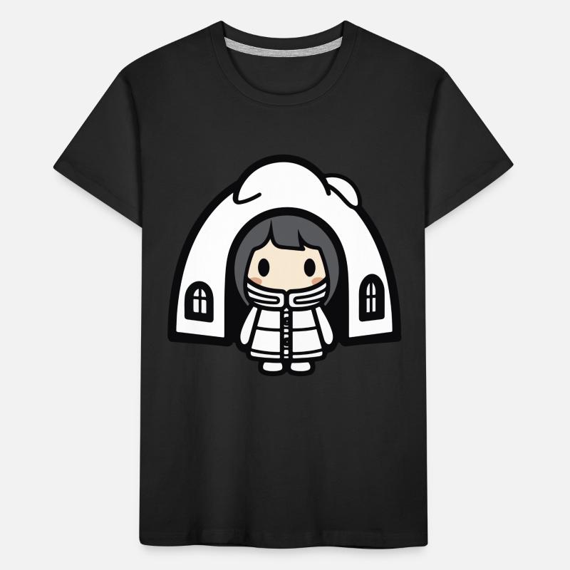 Winter Eskimo Igloo Comic Kids' Premium Organic T-Shirt