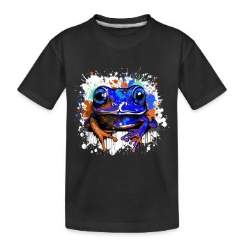 Frog Colorful - Kids' Premium Organic T-Shirt - black - Front