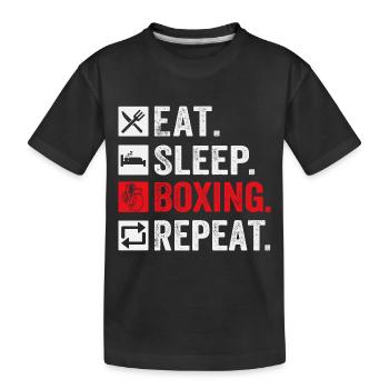 Mangez dormir Boxe Répétez - T-shirt bio Premium Enfant - noir - Devant