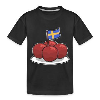 Schweden Schwedisch Fleischbällchen - Kinder Premium Bio T-Shirt - Schwarz - Vorne