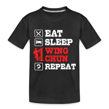 Wing Chun - Kinder Premium Bio T-Shirt - Schwarz - Vorne