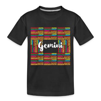 Sternzeichen Zwilling - Kinder Premium Bio T-Shirt - Schwarz - Vorne