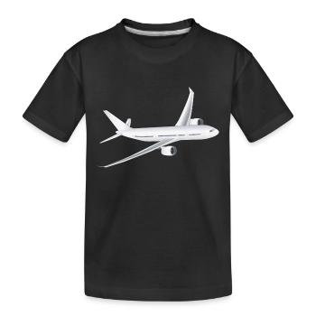 Flugzeug - Kinder Premium Bio T-Shirt - Schwarz - Vorne