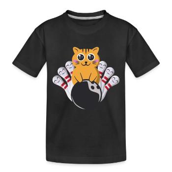 Bowling Chat Kawaii - T-shirt bio Premium Enfant - noir - Devant
