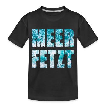 Meer Fetzt Wellen Brandung Gischt Ufer Küste - Kinder Premium Bio T-Shirt - Schwarz - Vorne