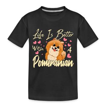 Pomeranian lovers - Kids' Premium Organic T-Shirt - black - Front