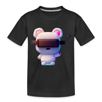 Ours avec casque de réalité virtuelle - T-shirt bio Premium Enfant - noir - Devant