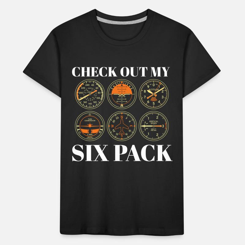 Funny Pilot Six Pack Simulation de vol d’aviation T-shirt bio Premium Enfant