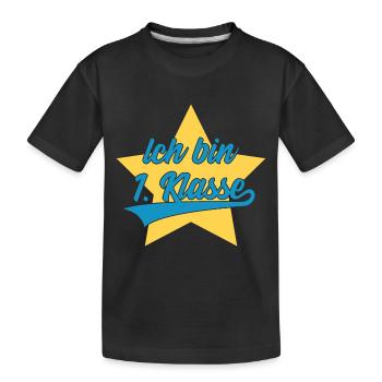 EINSCHULUNG SCHULE ICH BIN 1. KLASSE - Kinder Premium Bio T-Shirt - Schwarz - Vorne