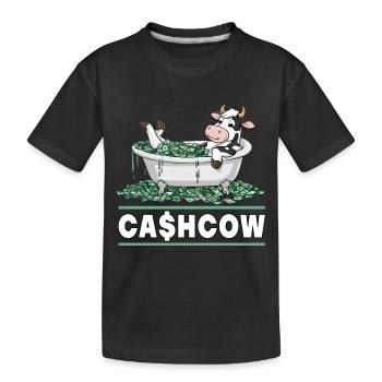 Cash Cow für einen Investor Anleger Sparer - Kinder Premium Bio T-Shirt - Schwarz - Vorne