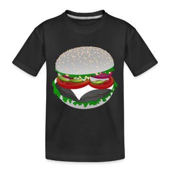 Burger-Style: Salat mit Biss - Kinder Premium Bio T-Shirt - Schwarz - Vorne