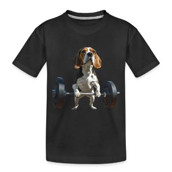 Beagle - Kinder Premium Bio T-Shirt - Schwarz - Vorne