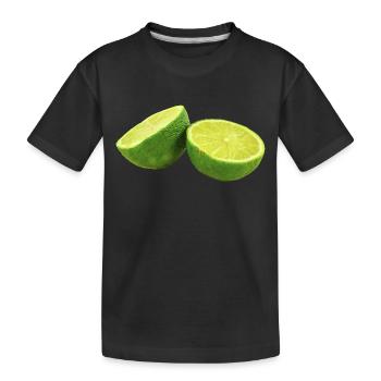 lemon limette zitrone citrus veggie gemuese fruits - Kinder Premium Bio T-Shirt - Schwarz - Vorne