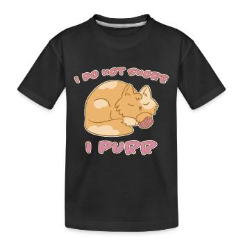 Purring Snoring Sleep Saying Cats Gift - Kids' Premium Organic T-Shirt - black - Front