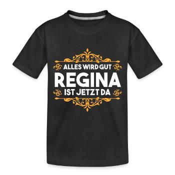Vorname Regina - Kinder Premium Bio T-Shirt - Schwarz - Vorne