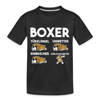 Hund Boxer - Kinder Premium Bio T-Shirt - Schwarz - Vorne