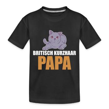 Britisch Kurzhaar Katze - Kinder Premium Bio T-Shirt - Schwarz - Vorne