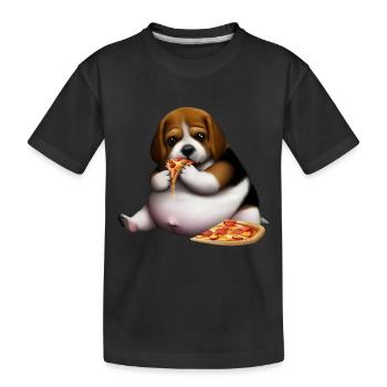 Pizza Lover Beagle Dog - T-shirt bio Premium Enfant - noir - Devant
