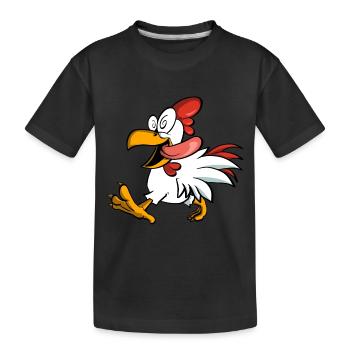 Funny hypnotized chicken - Kids' Premium Organic T-Shirt - black - Front
