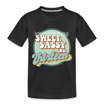 Sweet Sassy and 13 13th Birthday Party Celebrant - Kinder Premium Bio T-Shirt - Schwarz - Vorne