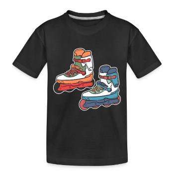Rollschuhlaufen Rollschuhe Inline-Skates - Kinder Premium Bio T-Shirt - Schwarz - Vorne
