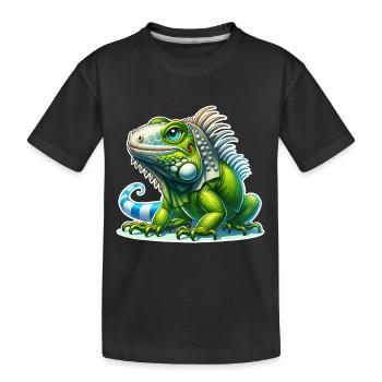 Iguana - Kids' Premium Organic T-Shirt - black - Front