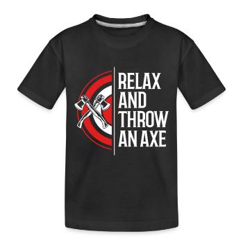 Axt Werfen - Kinder Premium Bio T-Shirt - Schwarz - Vorne