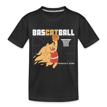 BasCatball Purrfect Dunk - Kids' Premium Organic T-Shirt - black - Front