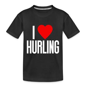 Hurling - Kids' Premium Organic T-Shirt - black - Front