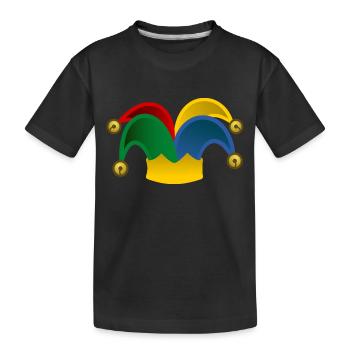 Narrenmütze - Kinder Premium Bio T-Shirt - Schwarz - Vorne