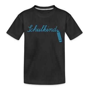Schulkind & Stift - Kinder Premium Bio T-Shirt - Schwarz - Vorne