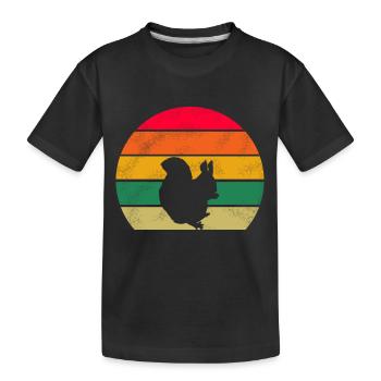 Forest Dweller Forest Animal Retro Squirrel - Kids' Premium Organic T-Shirt - black - Front