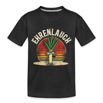 Ehrenlauch Lauch - Kinder Premium Bio T-Shirt - Schwarz - Vorne