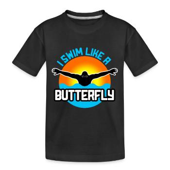 Natation Brasse Nageur - T-shirt bio Premium Enfant - noir - Devant