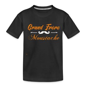 grand frère moustache, Idée cadeau d'élégance. - T-shirt bio Premium Enfant - noir - Devant